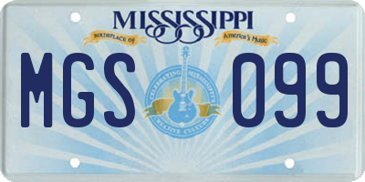 MS license plate MGS099