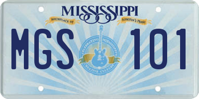 MS license plate MGS101