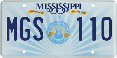 MS license plate MGS110