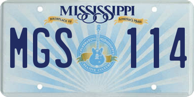 MS license plate MGS114