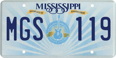 MS license plate MGS119