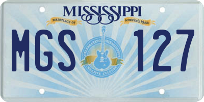 MS license plate MGS127