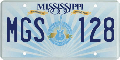 MS license plate MGS128