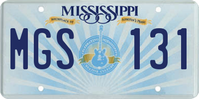 MS license plate MGS131