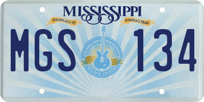 MS license plate MGS134