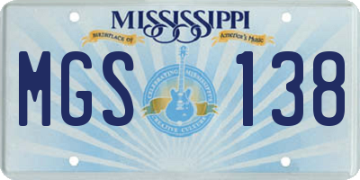 MS license plate MGS138