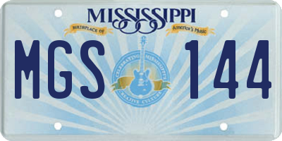 MS license plate MGS144