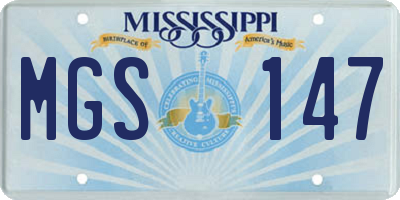 MS license plate MGS147