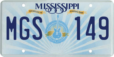 MS license plate MGS149