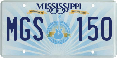 MS license plate MGS150