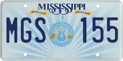 MS license plate MGS155