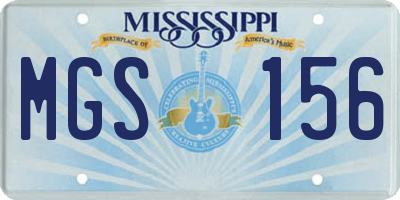 MS license plate MGS156
