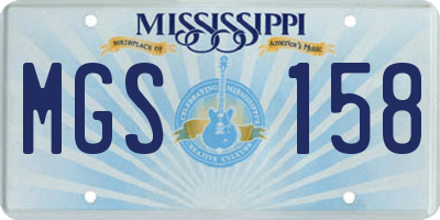 MS license plate MGS158