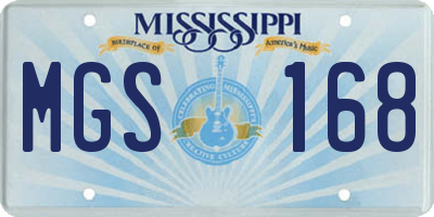 MS license plate MGS168