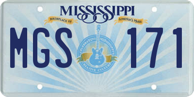 MS license plate MGS171