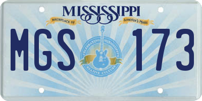 MS license plate MGS173