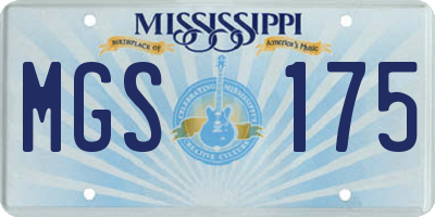 MS license plate MGS175