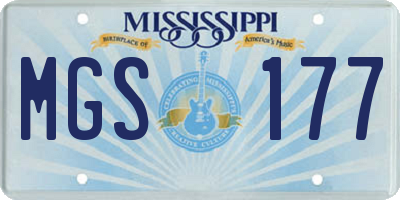 MS license plate MGS177