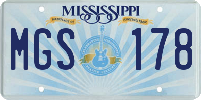 MS license plate MGS178