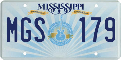 MS license plate MGS179