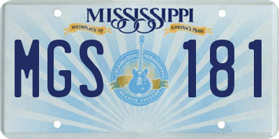 MS license plate MGS181