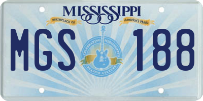 MS license plate MGS188