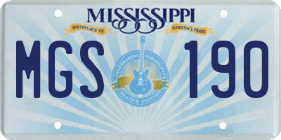 MS license plate MGS190