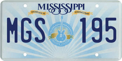 MS license plate MGS195