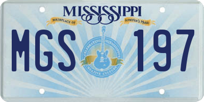 MS license plate MGS197