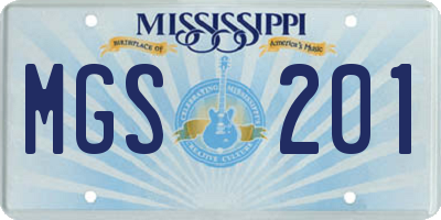 MS license plate MGS201