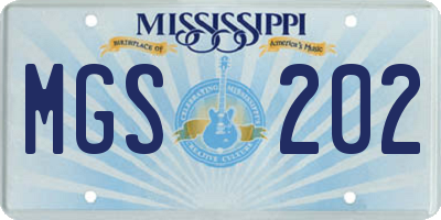 MS license plate MGS202