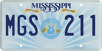 MS license plate MGS211
