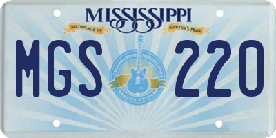 MS license plate MGS220