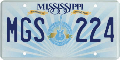 MS license plate MGS224