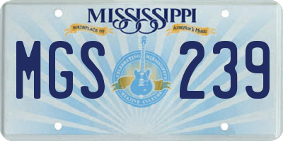 MS license plate MGS239