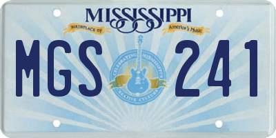 MS license plate MGS241