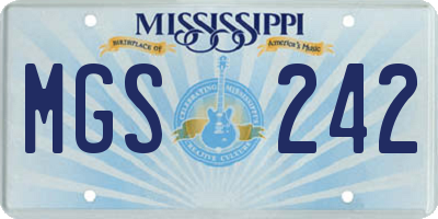 MS license plate MGS242