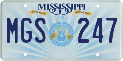 MS license plate MGS247