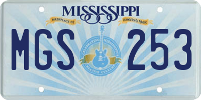 MS license plate MGS253
