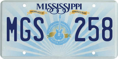 MS license plate MGS258