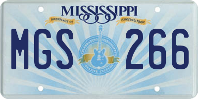 MS license plate MGS266