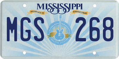 MS license plate MGS268