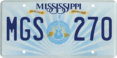 MS license plate MGS270