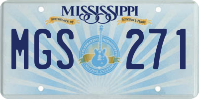 MS license plate MGS271