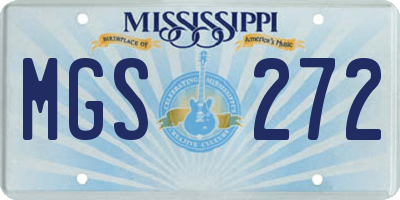 MS license plate MGS272