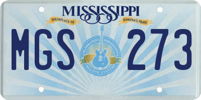 MS license plate MGS273