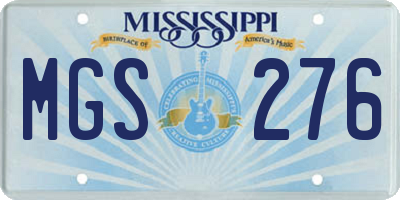 MS license plate MGS276