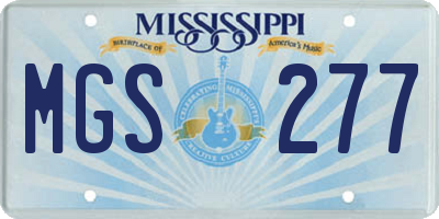 MS license plate MGS277