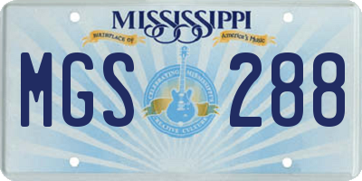 MS license plate MGS288