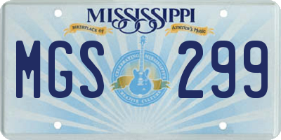 MS license plate MGS299